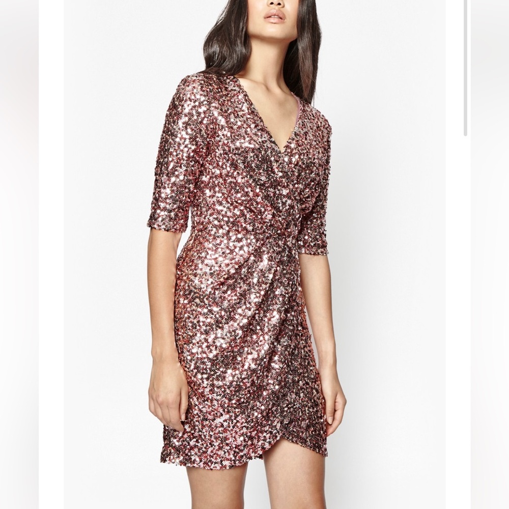 French Connection Sequin Wrap Dress - NEW